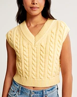 Cable V-Neck Sweater Vest