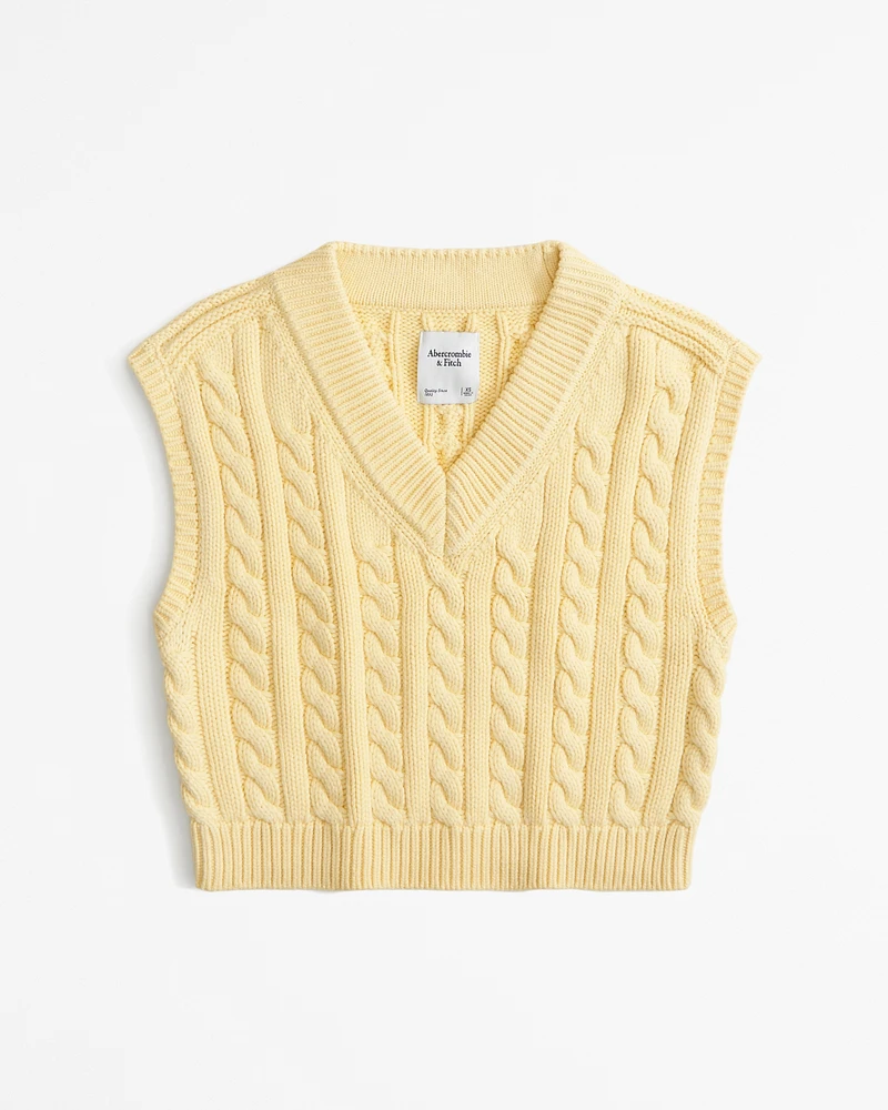 Cable V-Neck Sweater Vest