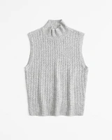Sleeveless Cable Mockneck Top