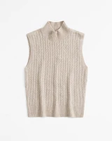 Sleeveless Cable Mockneck Top