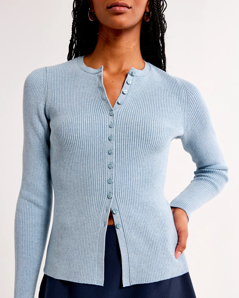 Slim Ribbed Cardigan