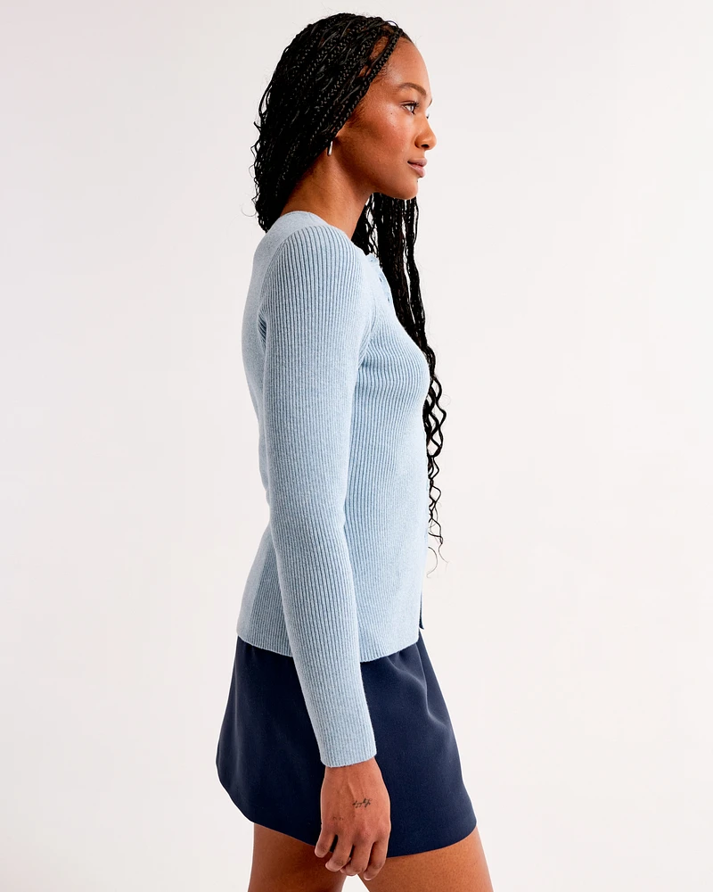 Slim Ribbed Cardigan