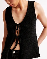 Tie-Front Textured Vest