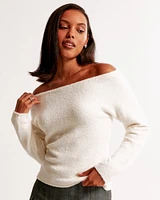 Boucle Off-The-Shoulder Sweater