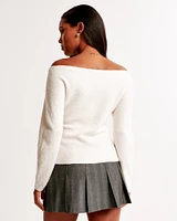 Boucle Off-The-Shoulder Sweater