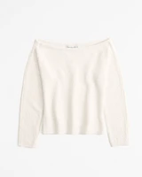 Boucle Off-The-Shoulder Sweater