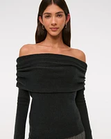 Foldover Off-The-Shoulder Sweater