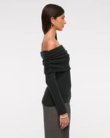 Foldover Off-The-Shoulder Sweater