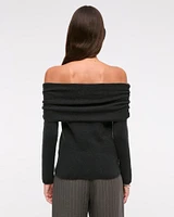 Foldover Off-The-Shoulder Sweater