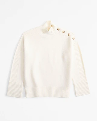 Button Detail Mockneck Sweater