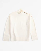 Button Detail Mockneck Sweater