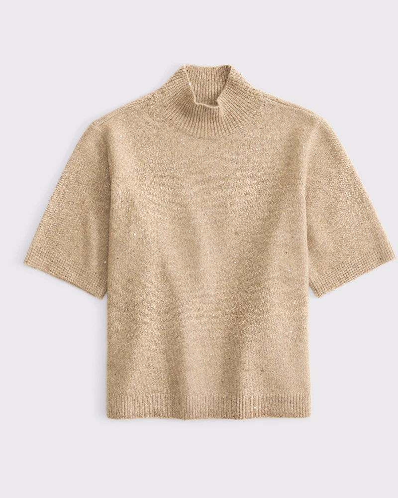 Lurex Mockneck Sweater Tee