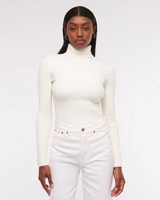 LuxeLoft Slim Ribbed Turtleneck Top