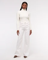 LuxeLoft Slim Ribbed Turtleneck Top