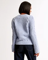 Seed-Stitch Cable Cardigan