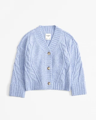 Seed-Stitch Cable Cardigan