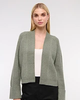 Ribbed Non-Closure Cardigan