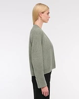Ribbed Non-Closure Cardigan