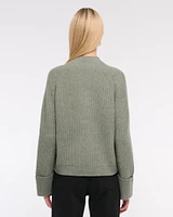 Ribbed Non-Closure Cardigan