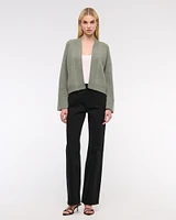 Ribbed Non-Closure Cardigan