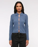 Pearl Button Collared Cardigan