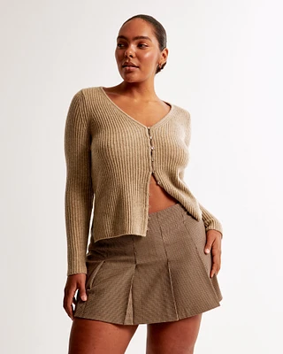 Ribbed Skimming Cardigan