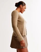 Ribbed Skimming Cardigan