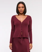 Ribbed Skimming Cardigan