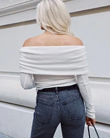 Merino Wool-Blend Off-The-Shoulder Top