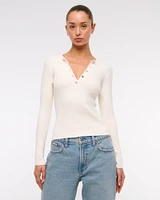 Slim Henley Sweater Top