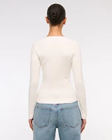 Slim Henley Sweater Top