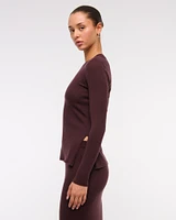 Merino Wool Slim Ribbed Crew Sweater