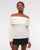 Foldover Off-The-Shoulder Sweater