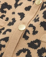 Leopard LuxeLoft Short-Sleeve Cardigan