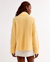 Ribbed Collared Cardigan