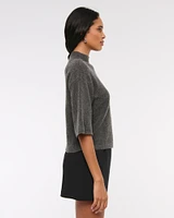 Boucle Mockneck Sweater Tee