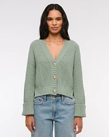 Cotton-Blend Seed Stitch Cardigan