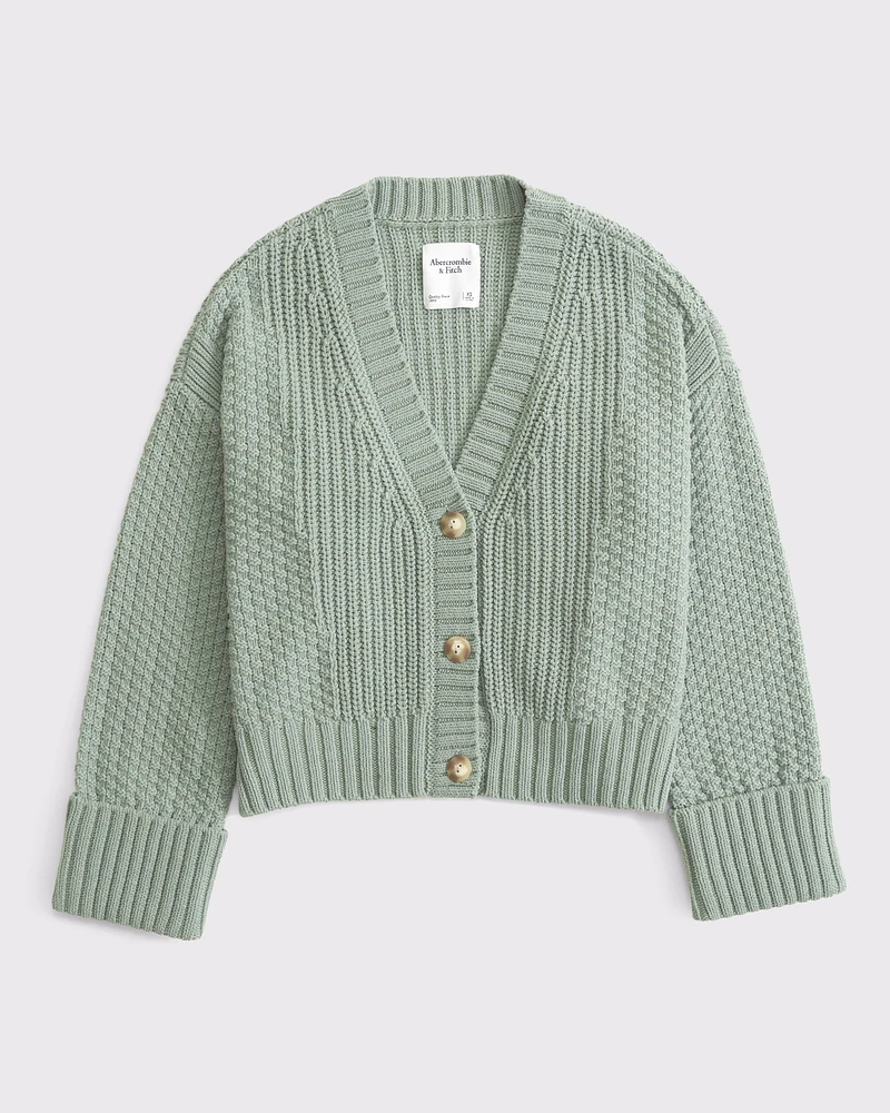 Cotton-Blend Seed Stitch Cardigan