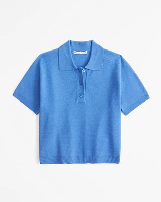 LuxeLoft Short-Sleeve Sweater Polo