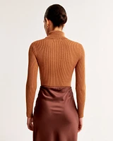 Long-Sleeve Turtleneck Ribbed Bodysuit