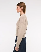 LuxeLoft Zip-Up Crew Cardigan