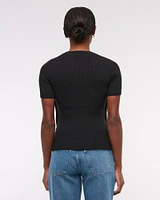 LuxeLoft Side-Button Sweater Tee