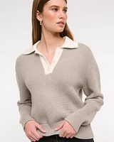 Easy Long-Sleeve Sweater Polo