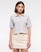 LuxeLoft Short-Sleeve Sweater Polo