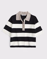 LuxeLoft Short-Sleeve Sweater Polo