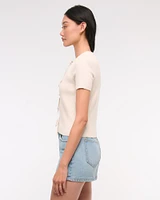 Short-Sleeve Tie-Front Cardigan