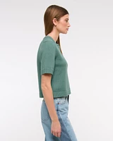 Short-Sleeve Crew Cardigan