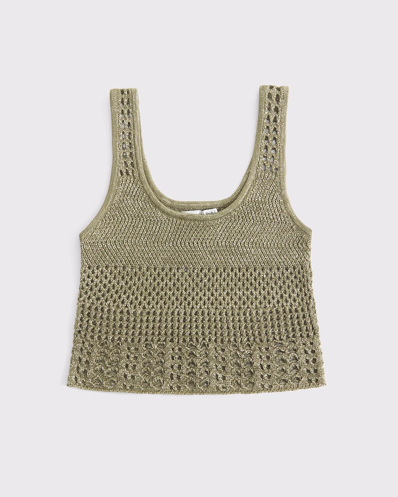 Open-Stitch Lurex Sweater Tank