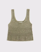 Open-Stitch Lurex Sweater Tank