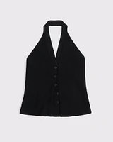 Ribbed Halter Sweater Vest